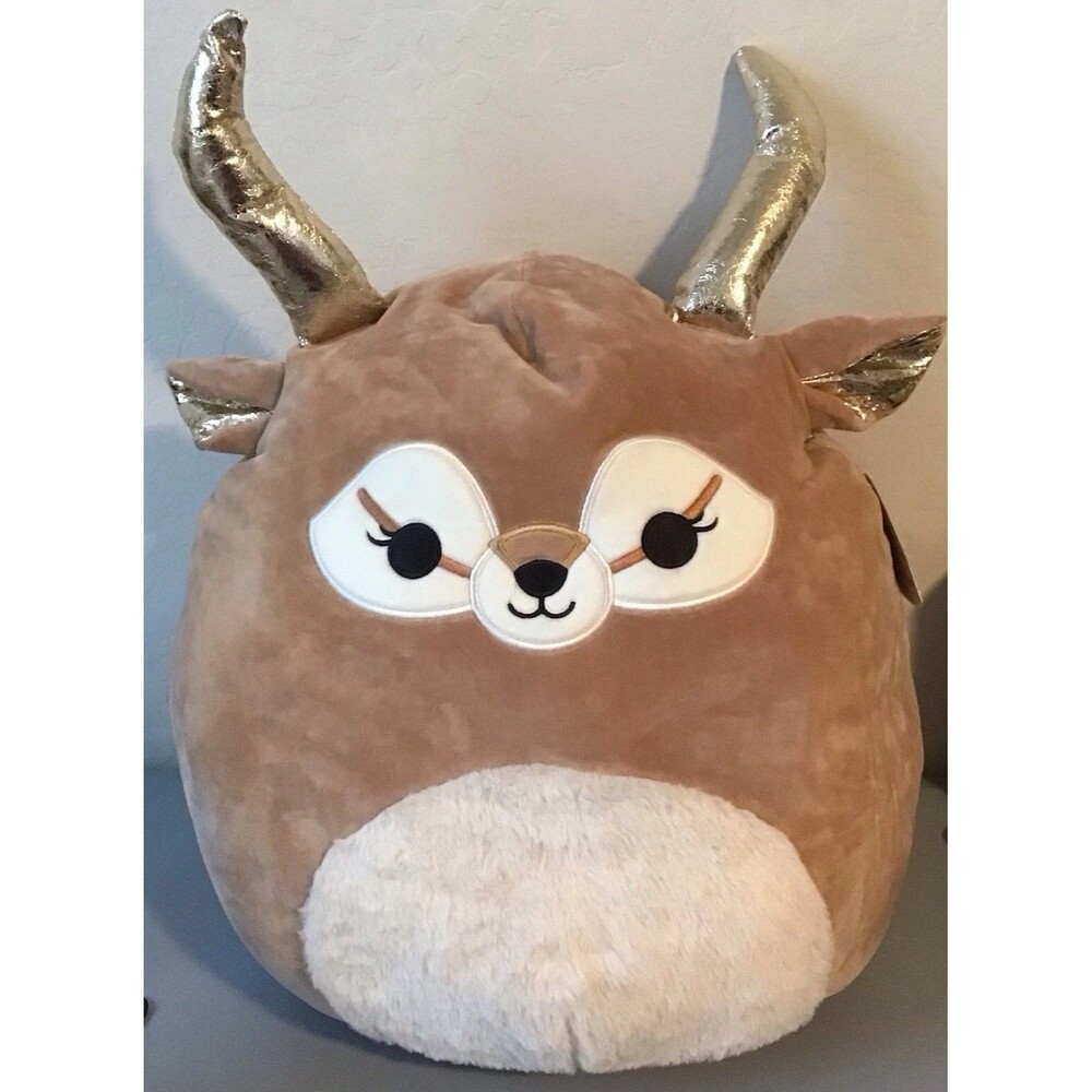 JUMBO PLUSH 16" KEILI THE ANTELOPE W/GOLD HORN RARE EXCLUSIVE SQUISHMALLOWS NWT